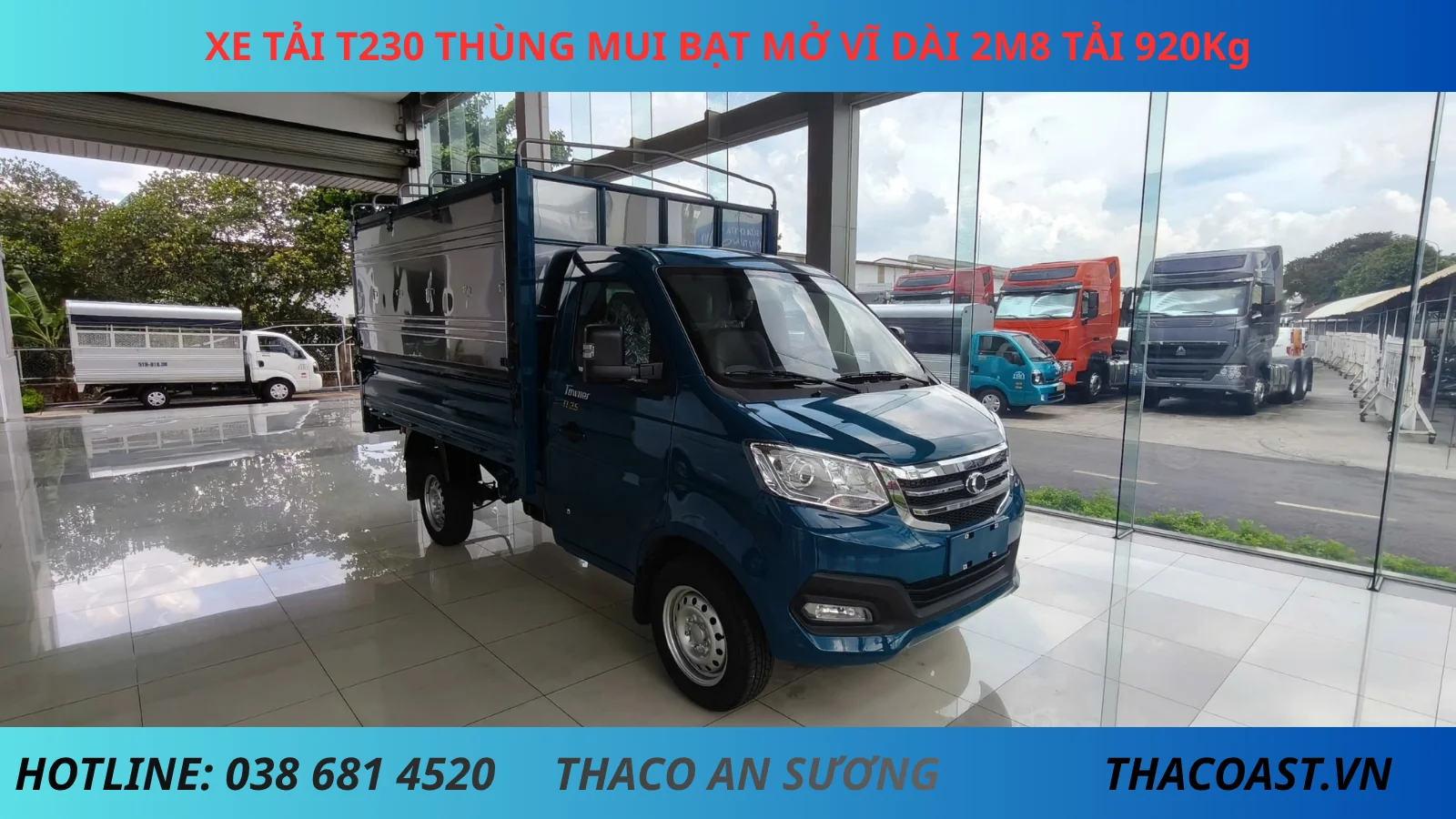 Thaco Frontier TF230 thùng mui bạt mở vỉ