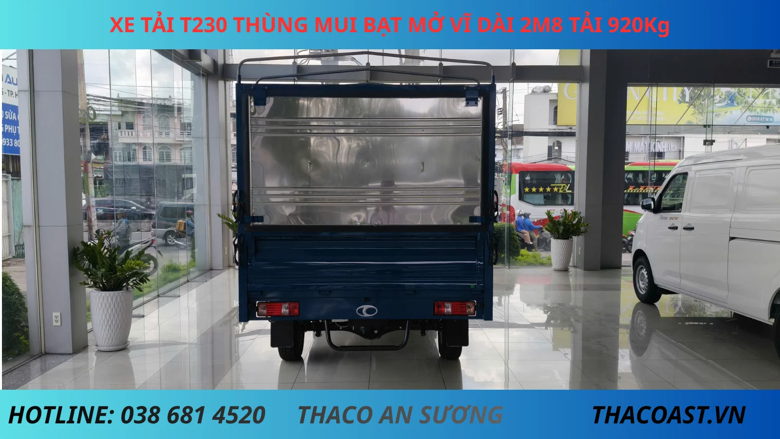 Thaco Frontier TF230 thùng mui bạt mở vỉ