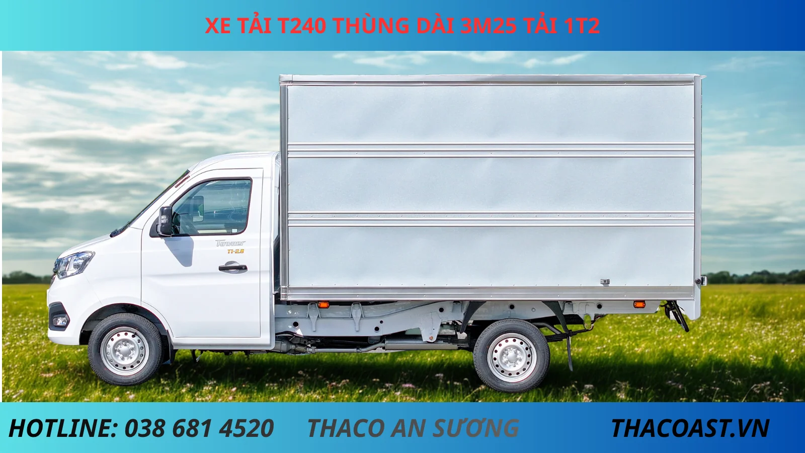 Xe tải TF240 thùng kín dài 3m25 tải 1T2