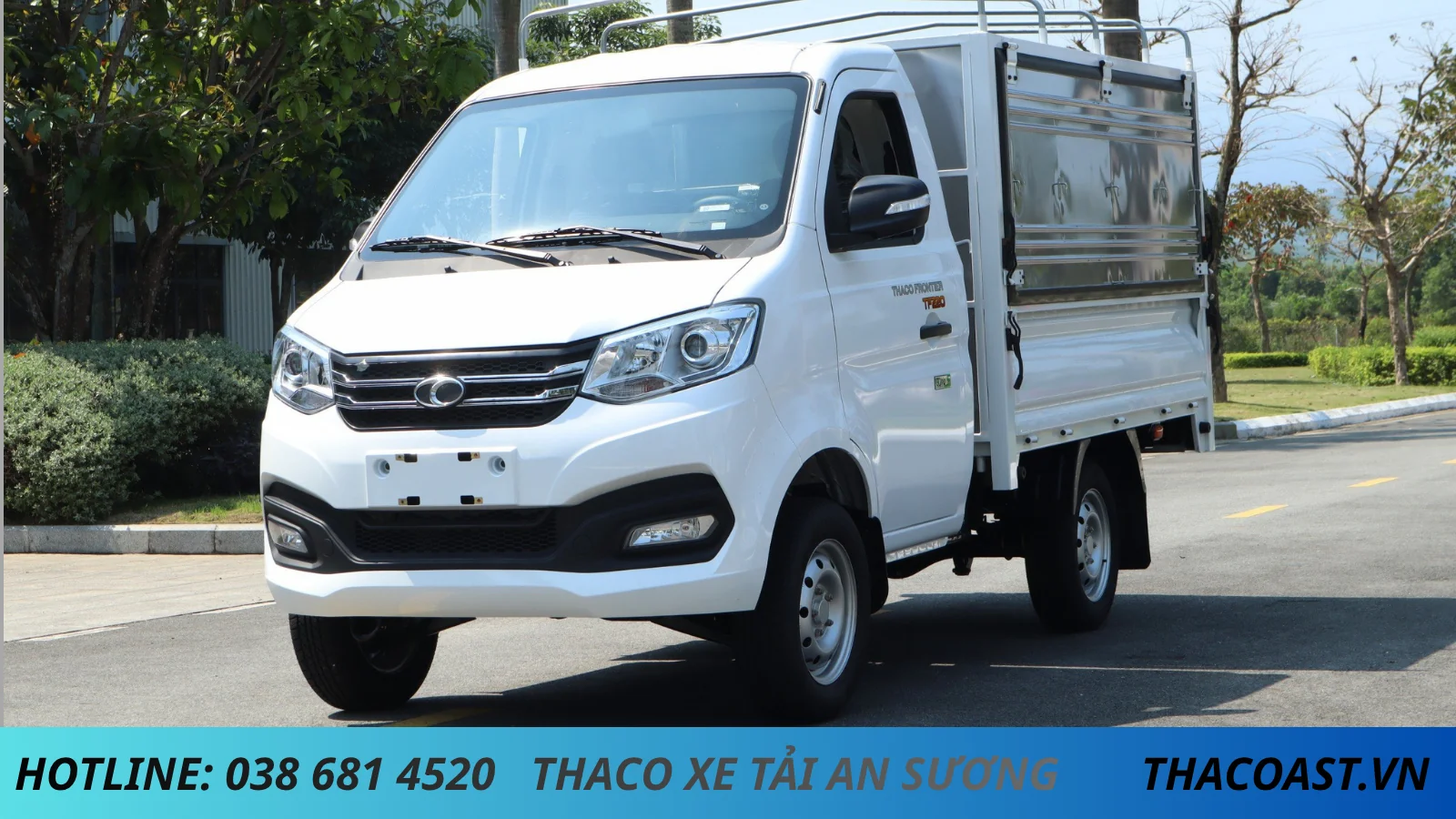 XE TẢI THÙNG MUI BẠT MỞ VĨ TF220 THÙNG DÀI 2M3 TẢI DƯỚI 1 TẤN MÀU TRẮNG