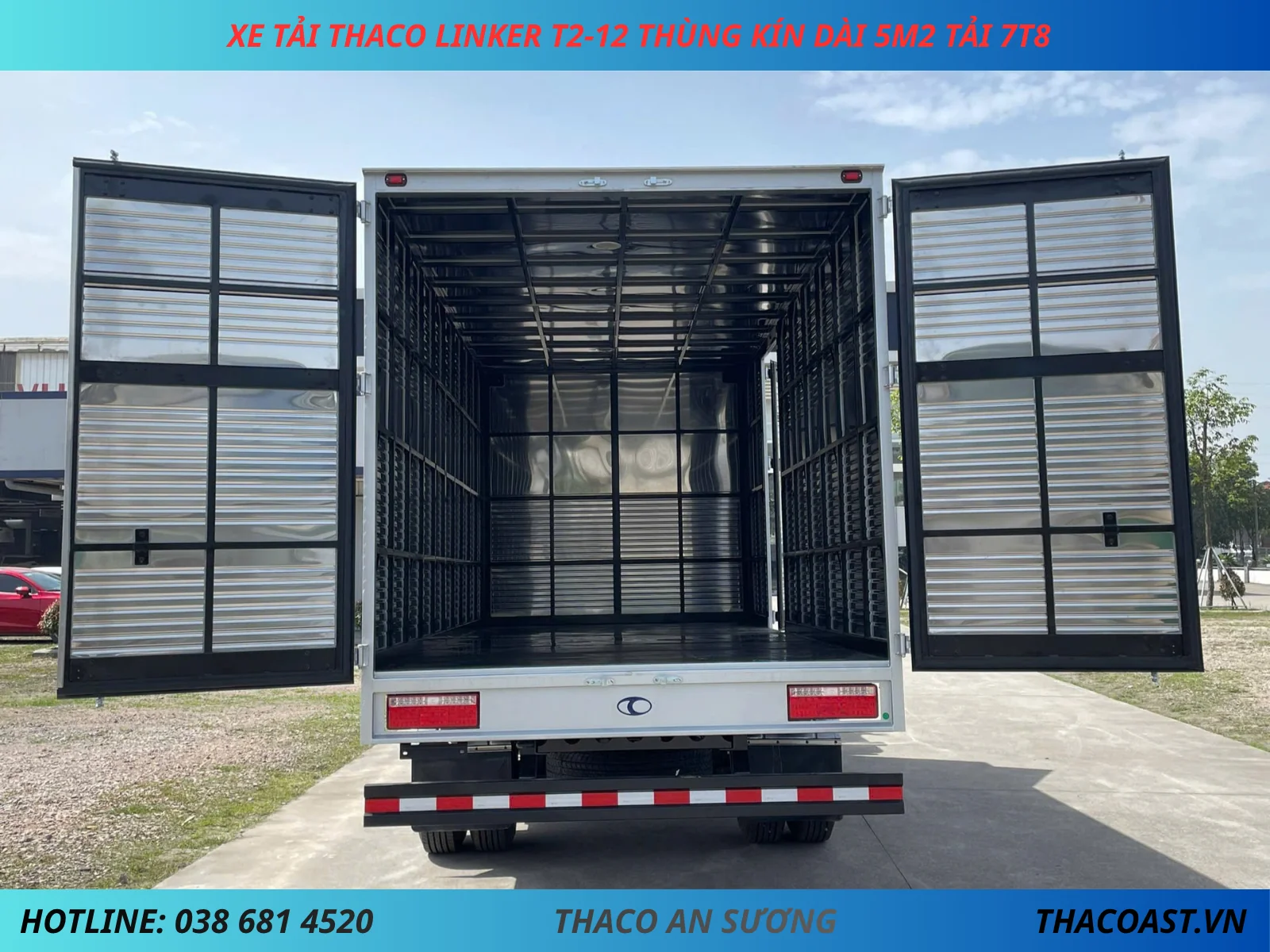 XE TẢI THACO LINKER T2-12 THÙNG KÍN DÀI 5M2 TẢI 7T8