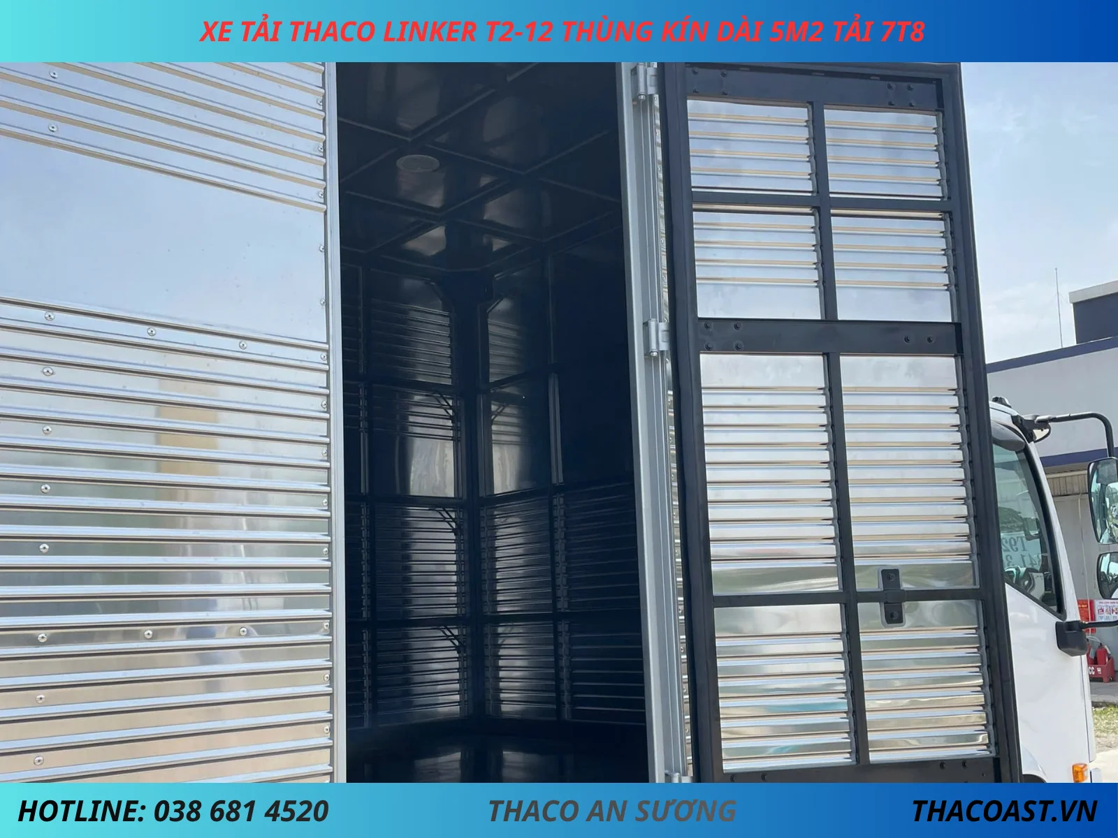 XE TẢI THACO LINKER T2-12 THÙNG KÍN DÀI 5M2 TẢI 7T8