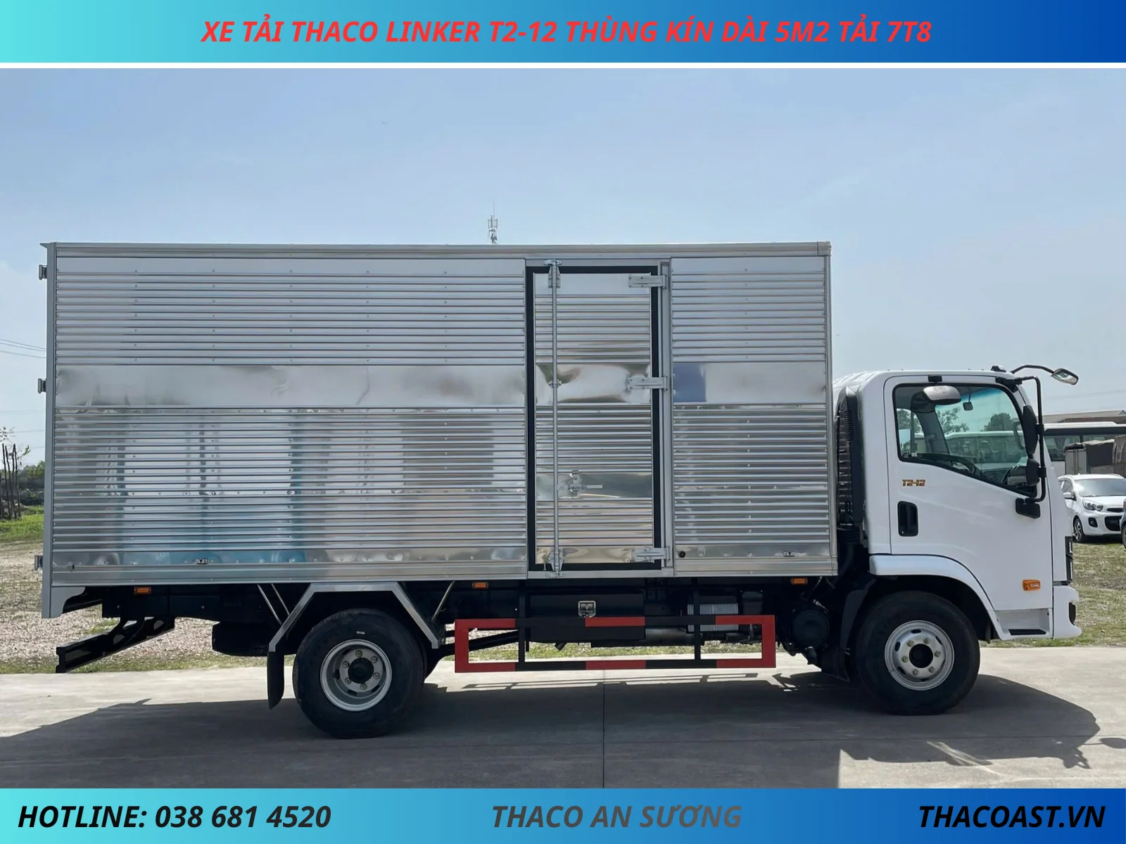 XE TẢI THACO LINKER T2-12 THÙNG KÍN DÀI 5M2 TẢI 7T8