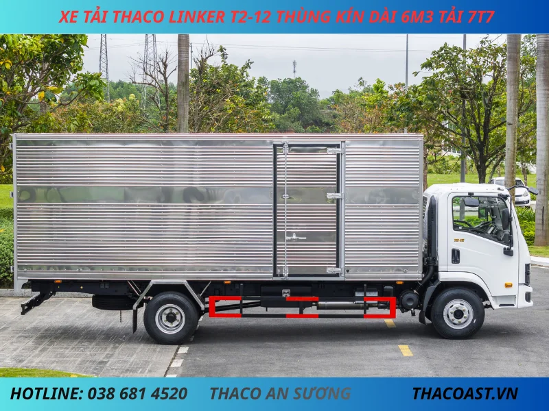 XE TẢI THACO LINKER T2-12 THÙNG KÍN DÀI 6M3 TẢI 7T7 (4) XE TẢI 8 TẤN THACO LINKER T2-12 THÙNG KÍN DÀI 6M3