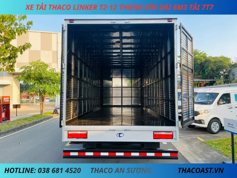 XE TẢI THACO LINKER T2-12 THÙNG KÍN DÀI 6M3 TẢI 7T7 (7) XE TẢI 8 TẤN THACO LINKER T2-12 THÙNG KÍN DÀI 6M3
