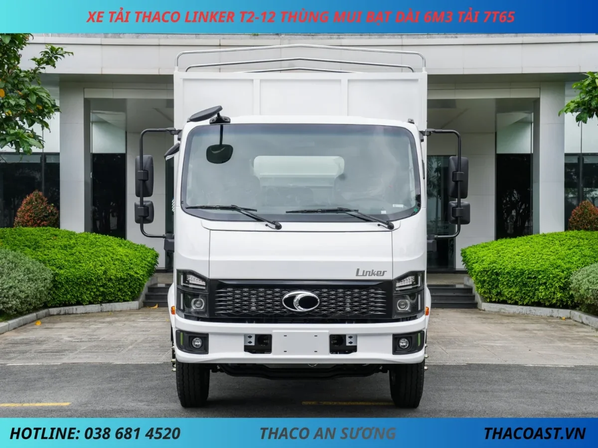 XE TẢI THACO LINKER T2-12 THÙNG MUI BẠT DÀI 6M3 TẢI 7T65 (3) XE TẢI 8 TẤN THACO LINKER T2-12 THÙNG MUI BẠT DÀI 6M3