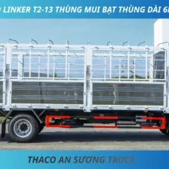 XE TẢI THACO LINKER T2-13 THÙNG MUI BẠT THÙNG DÀI 6M9 TẢI 7 TẤN 5 XE TẢI THACO LINKER T2-13 THÙNG MUI BẠT DÀI 6M9 TẢI 7T5