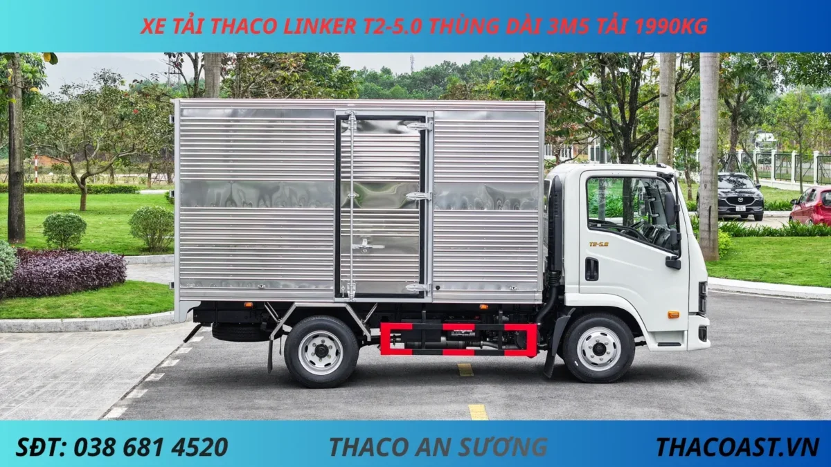 XE TẢI THACO LINKER T2-5.0 THÙNG KÍN DÀI 3M5 TẢI 1990KG (3) XE TẢI 2 TẤN THACO LINKER T2-5.0 THÙNG KÍN DÀI 3M6