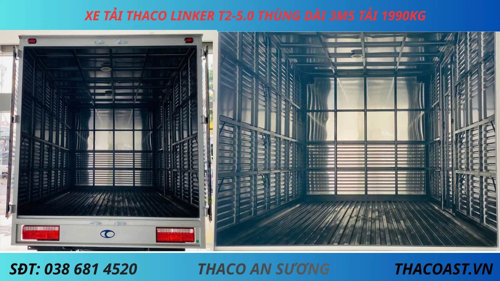 XE TẢI 2 TẤN THACO LINKER T2-5.0 THÙNG KÍN DÀI 3M6