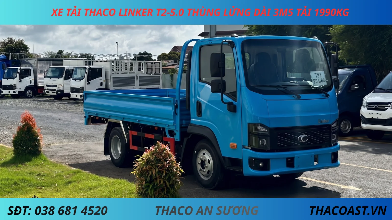 XE TẢI 2 TẤN THACO LINKER T2-5.0 THÙNG LỬNG DÀI 3M6 MÀU XANH DƯƠNG
