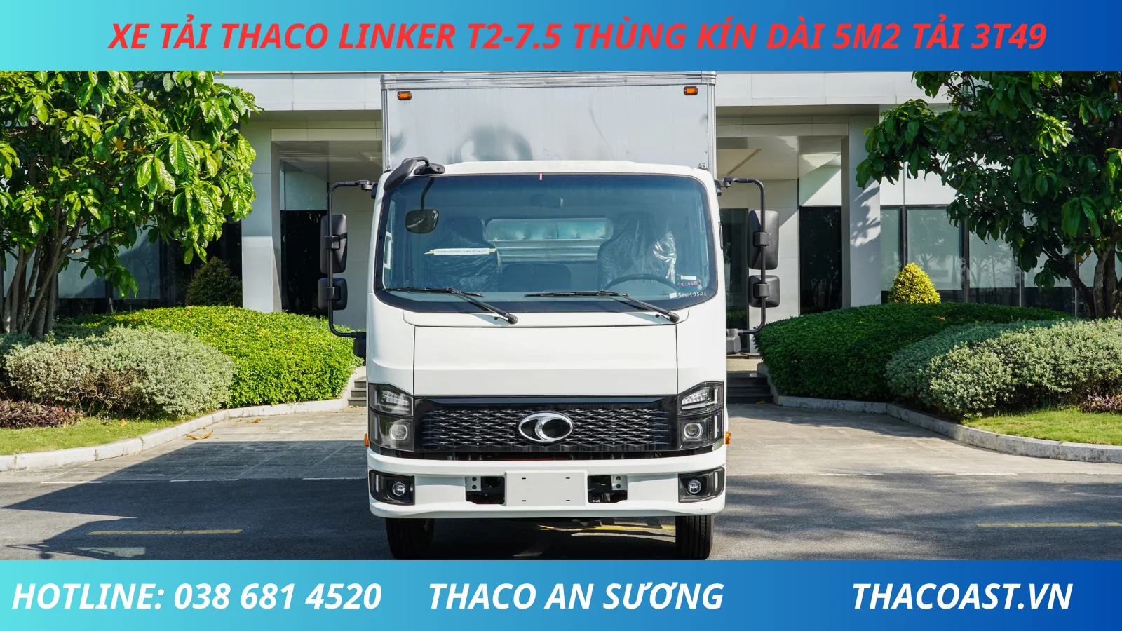 XE TẢI 3 TẤN 5 THACO LINKER T2-7.5 THÙNG KÍN DÀI 5M2