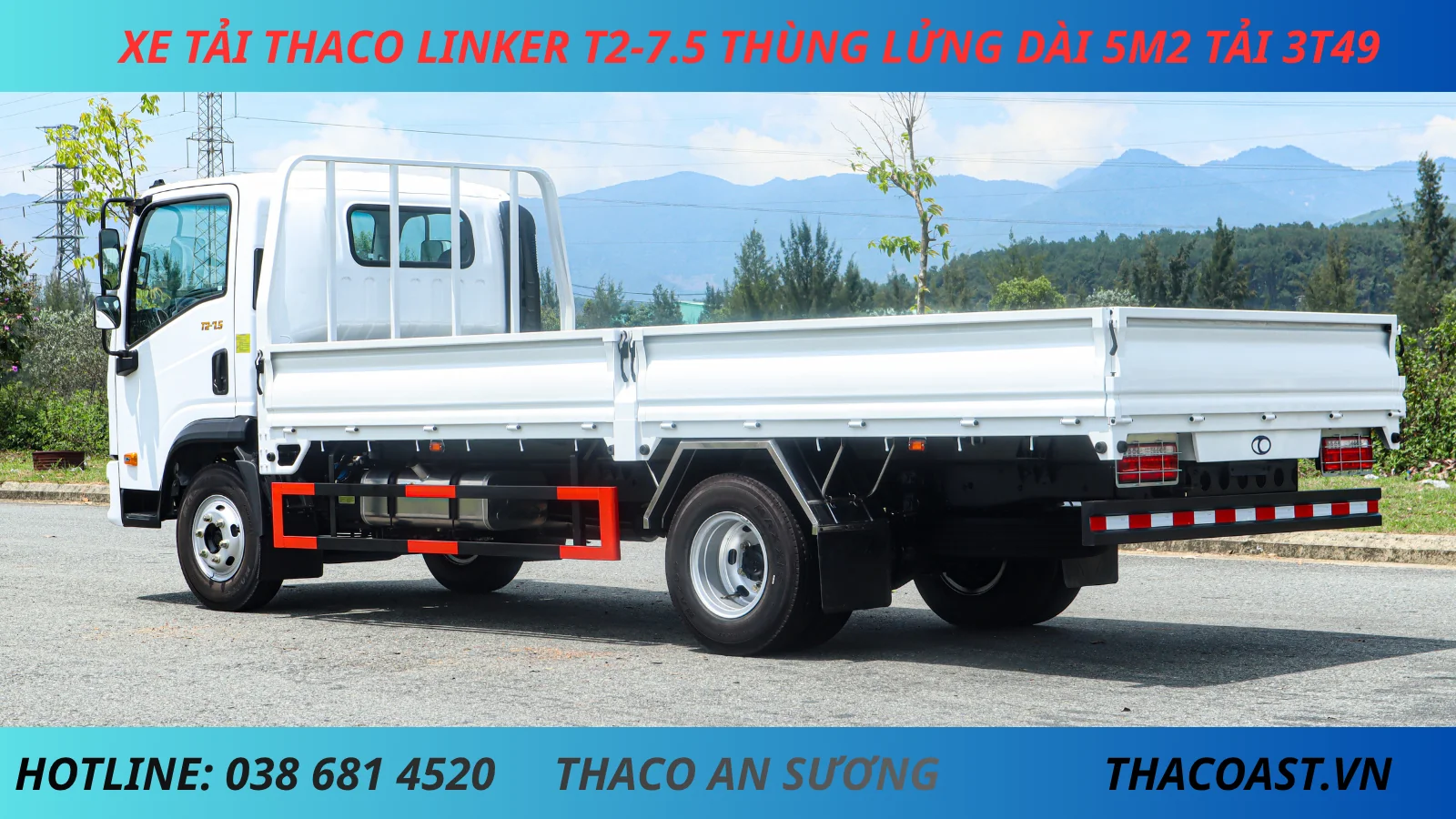 XE TẢI THACO LINKER T2-7.5 THÙNG LỬNG DÀI 5M2 TẢI 3 TẤN 5