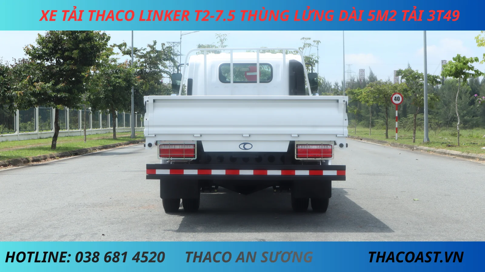 XE TẢI THACO LINKER T2-7.5 THÙNG LỬNG DÀI 5M2 TẢI 3 TẤN 5