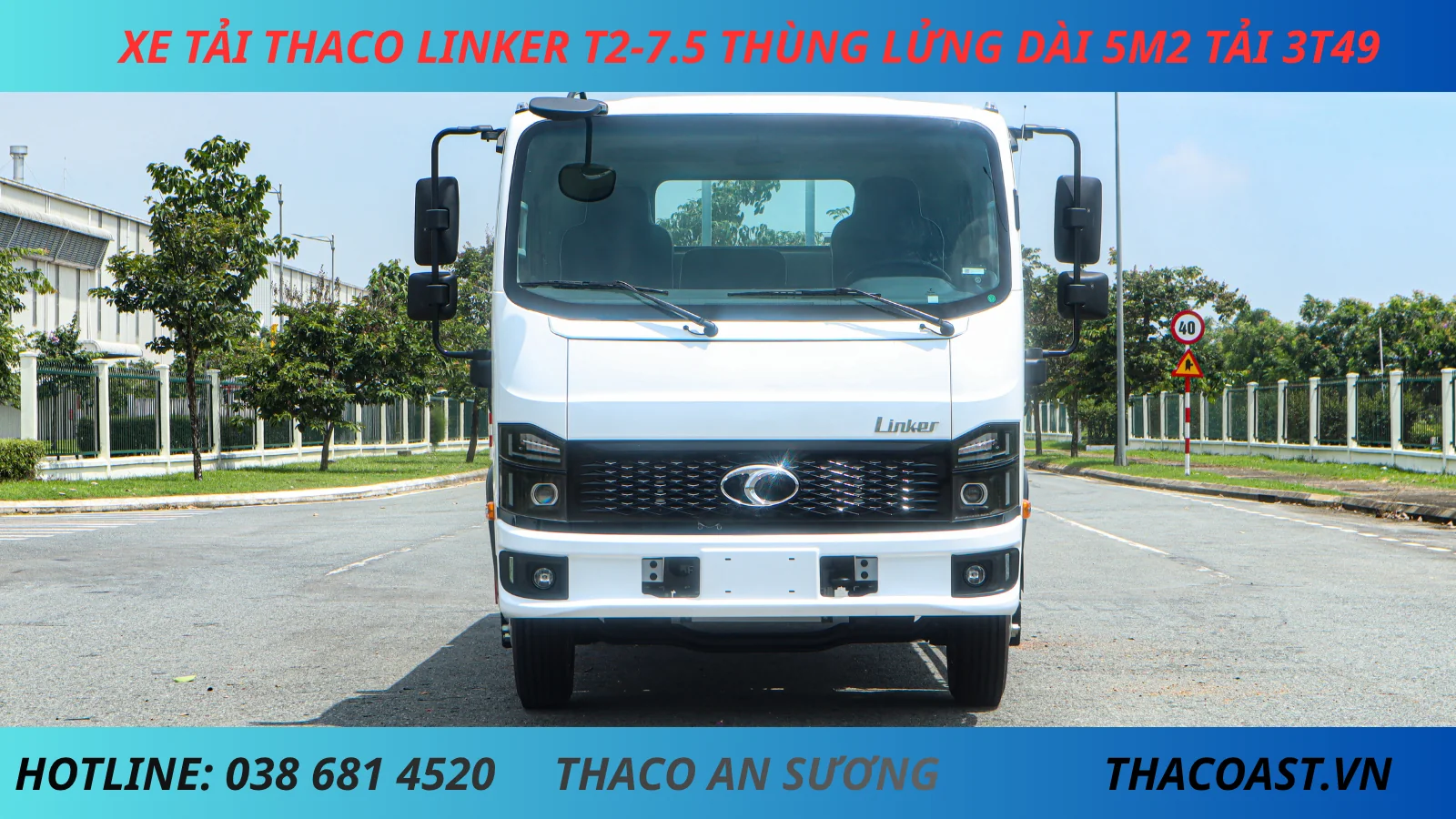 XE TẢI THACO LINKER T2-7.5 THÙNG LỬNG DÀI 5M2 TẢI 3 TẤN 5