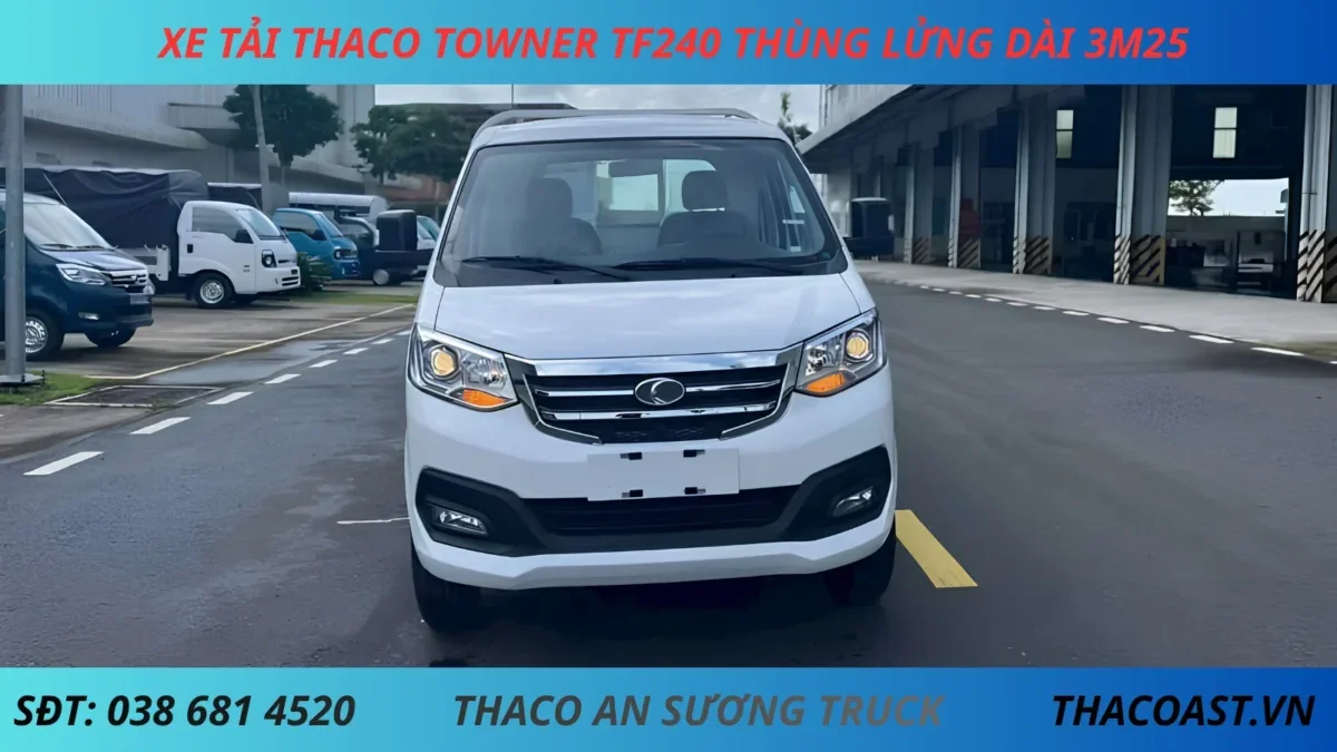 XE TẢI THACO TOWNER TF240 THÙNG LỬNG (2) XE TẢI NHẸ 1 TẤN 5 TF240 THÙNG LỬNG DÀI 3M25