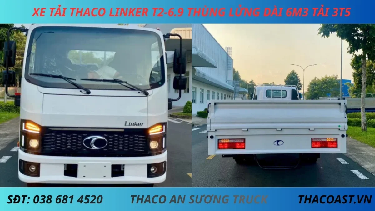 XE TẢI 3 TẤN 5 THACO LINKER T2-6.9 THÙNG LỬNG DÀI 6M3