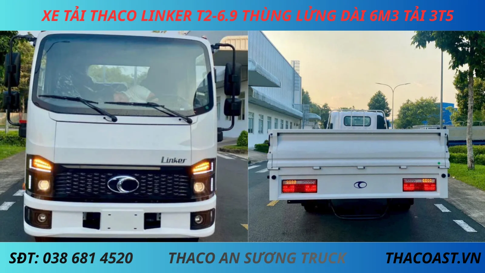 XE TẢI 3T5 THACO LINKER T2-6.9 THÙNG LỬNG DÀI 6M3
