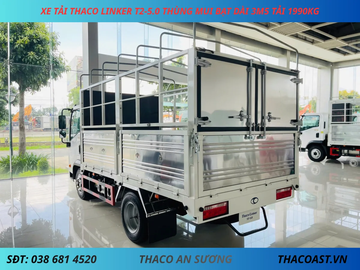 XE TẢI 2 TẤN THACO LINKER T2-5.0 THÙNG MUI BẠT DÀI 3M6