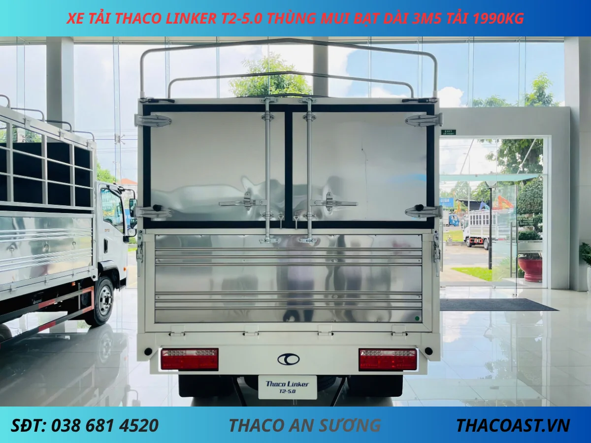 XE TẢI 2 TẤN THACO LINKER T2-5.0 THÙNG MUI BẠT DÀI 3M6