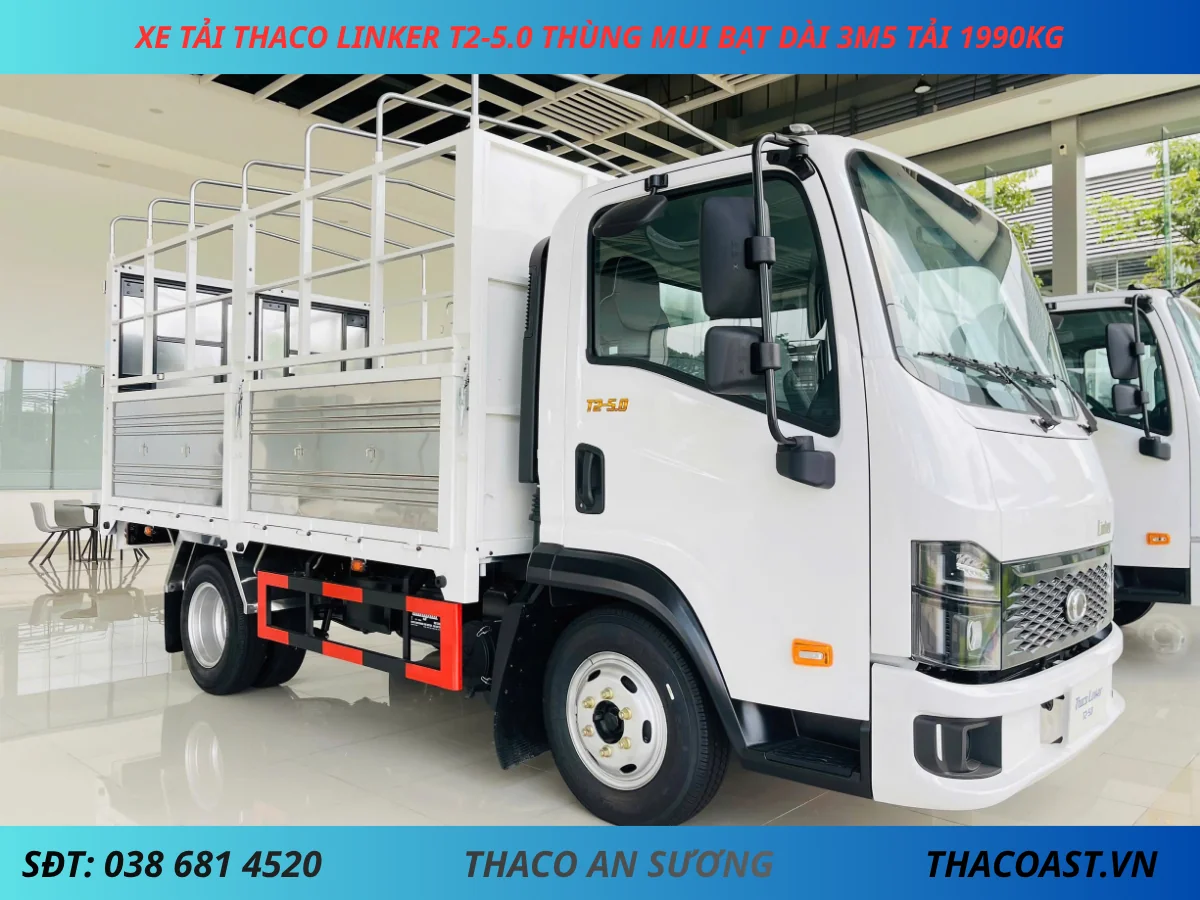 XE TẢI 2 TẤN THACO LINKER T2-5.0 THÙNG MUI BẠT DÀI 3M6