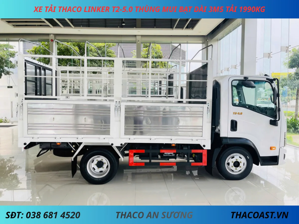 XE TẢI 2 TẤN THACO LINKER T2-5.0 THÙNG MUI BẠT DÀI 3M6