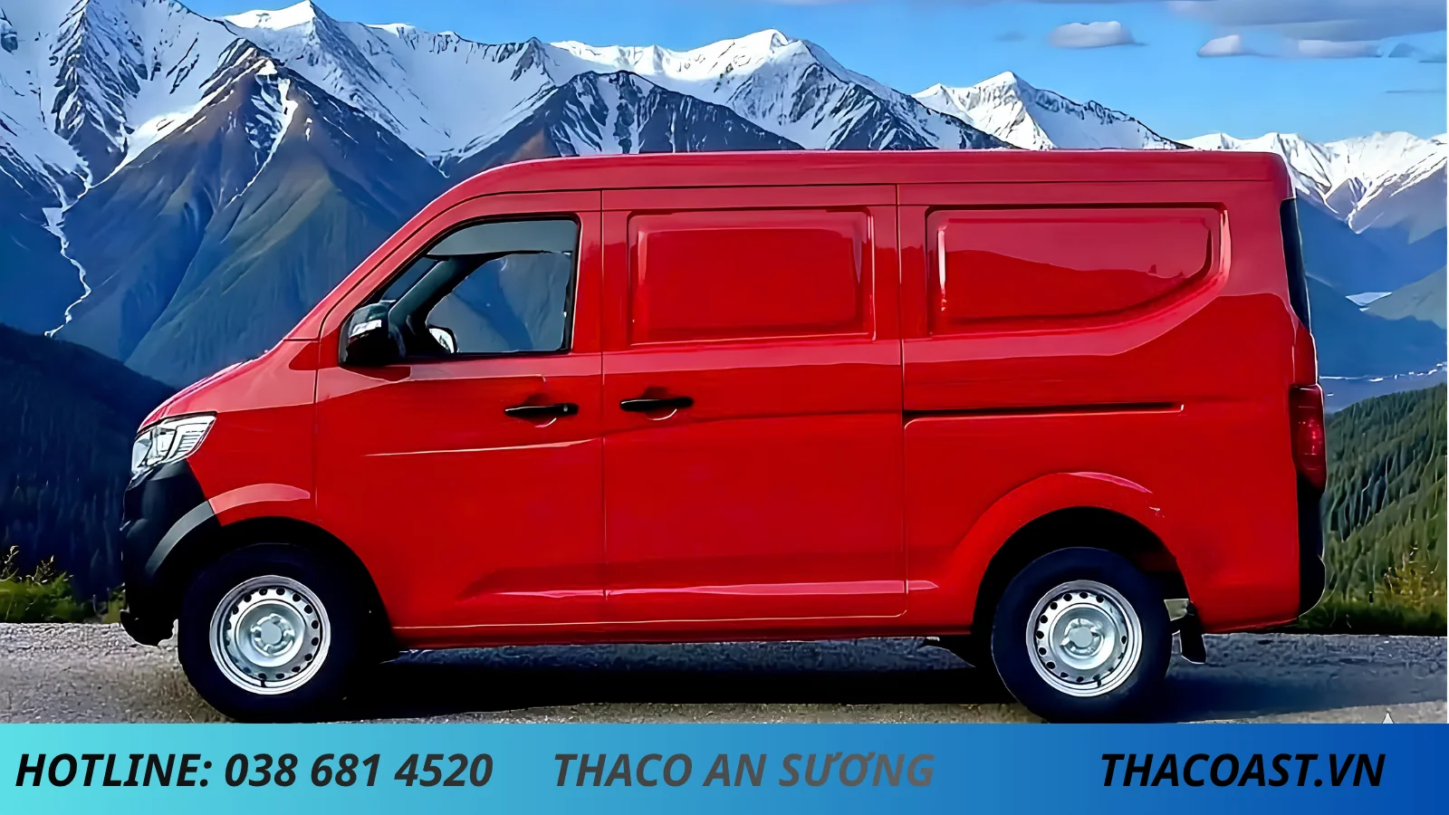 Xe tải van tf420e thùng dài 2m3 giá rẻ màu đỏ