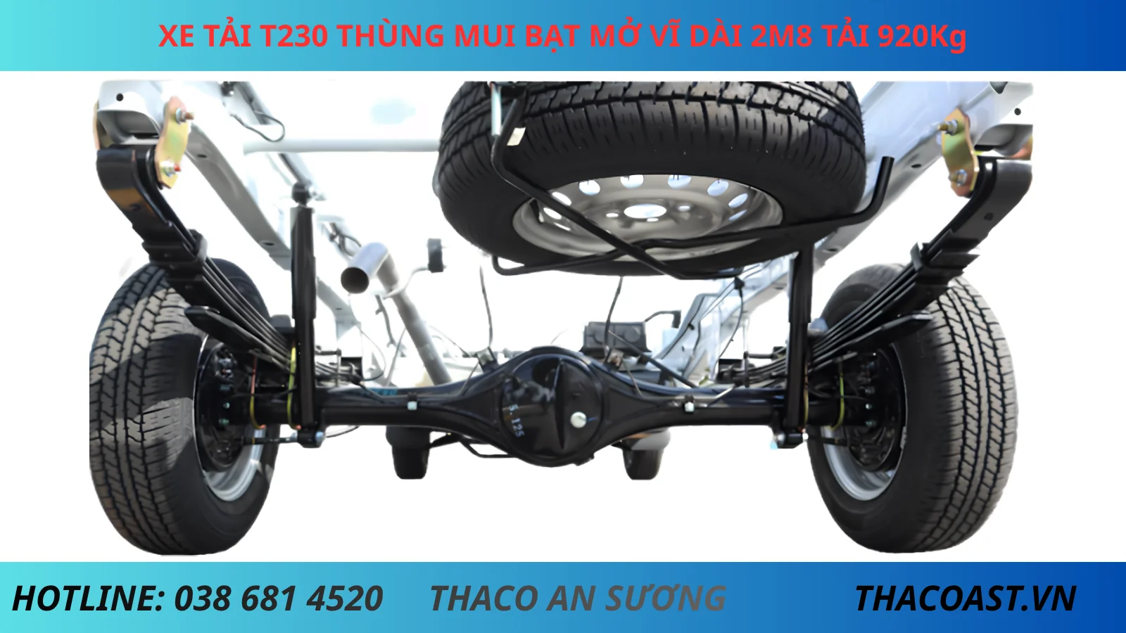 cầu sau Thaco Frontier TF230 thùng mui bạt mở vỉ