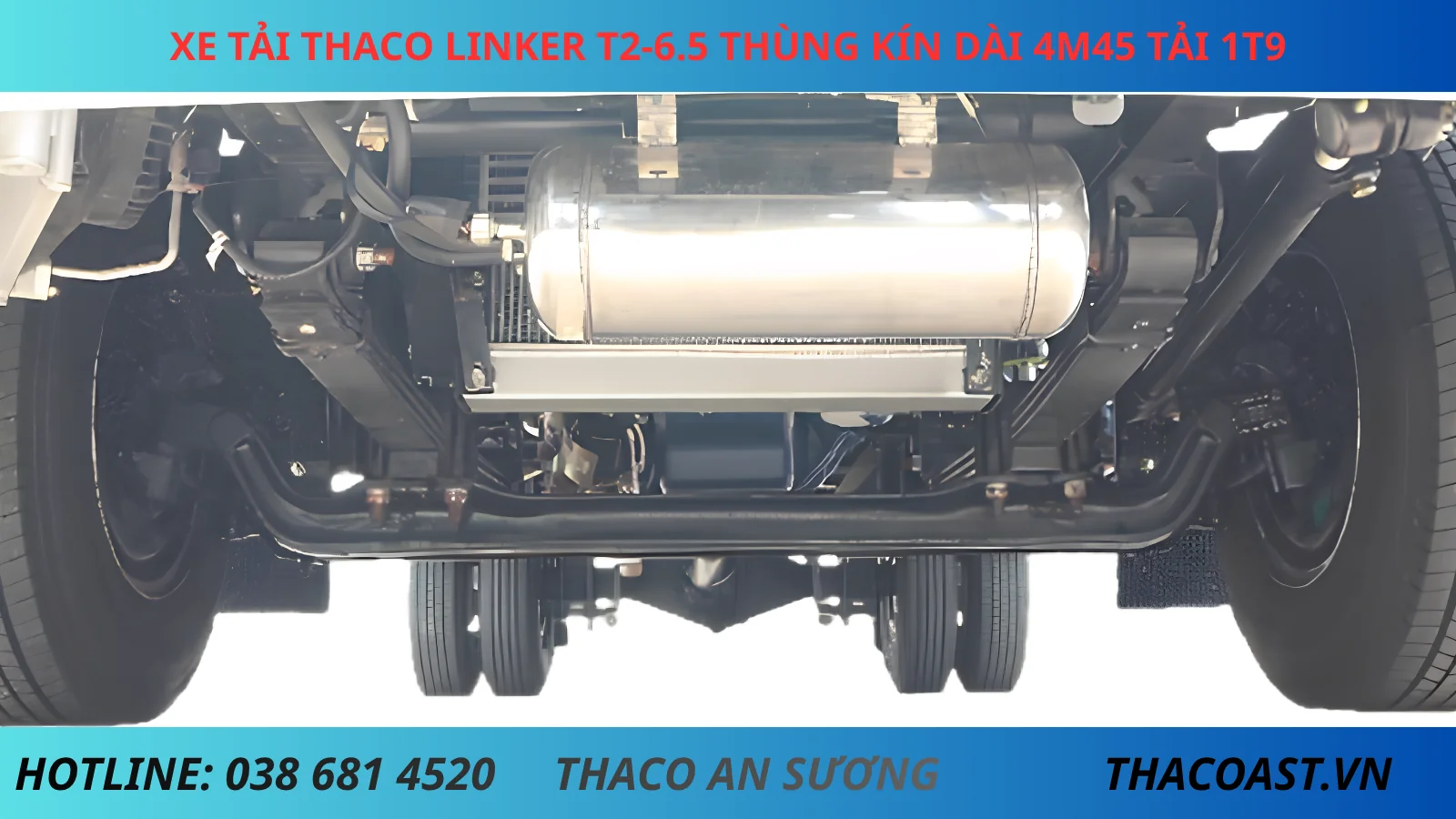CẦU TRƯỚC XE TẢI THÙNG KÍN THACO LINKER T2-6.5 DÀI 4M45 TẢI 1T9