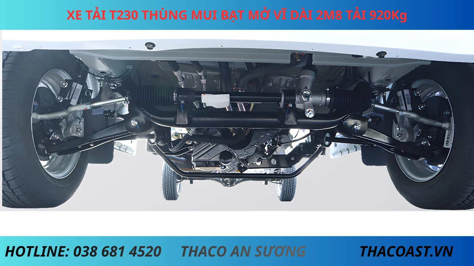 cầu trước Thaco Frontier TF230 thùng mui bạt mở vỉ