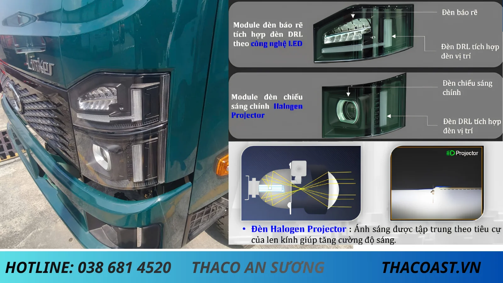 CỤM ĐÈN XE BEN THACO LINKER T3-12 TẢI TRỌNG 7.5 TẤN THỂ TÍCH THÙNG 6 KHỐI