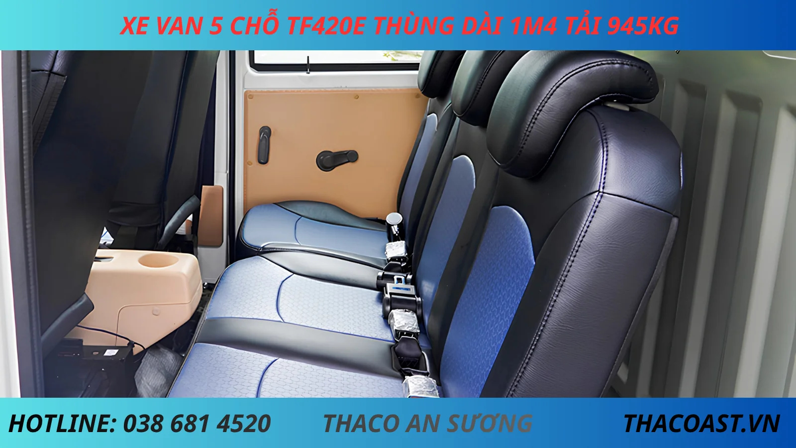 hàng ghế au XE VAN TF420E 5 CHỖ SỐ SÀN THÙNG DÀI 1M4 TẢI TRỌNG 945KG