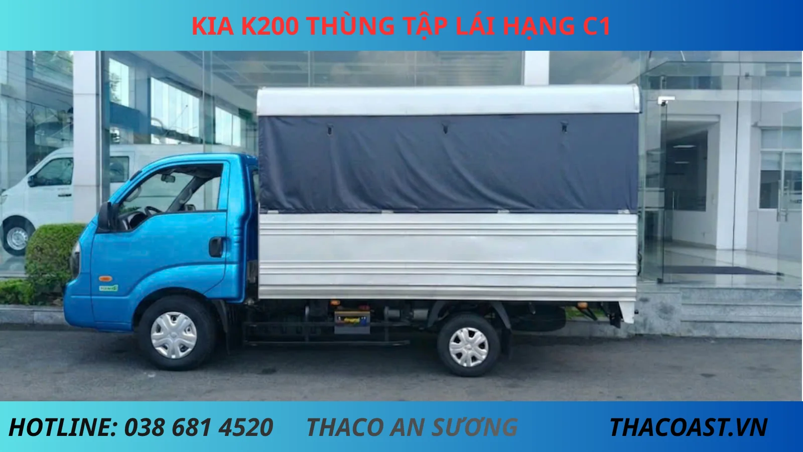 xe tập lái Kia K200 màu xanh dương nhạt