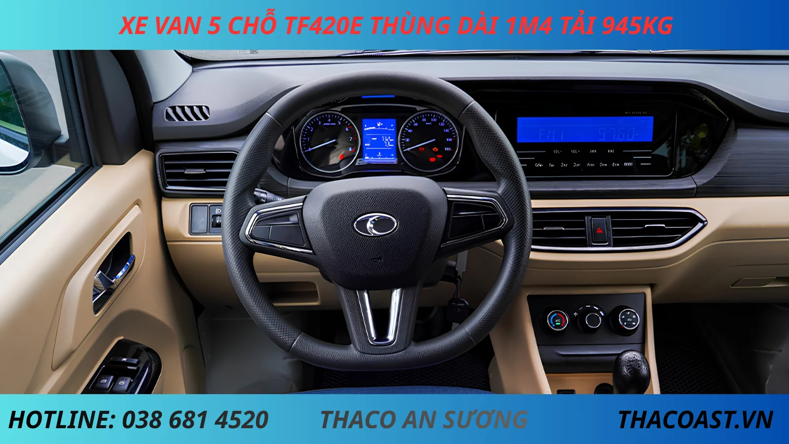 nội thất XE VAN TF420E 5 CHỖ SỐ SÀN THÙNG DÀI 1M4 TẢI TRỌNG 945KG