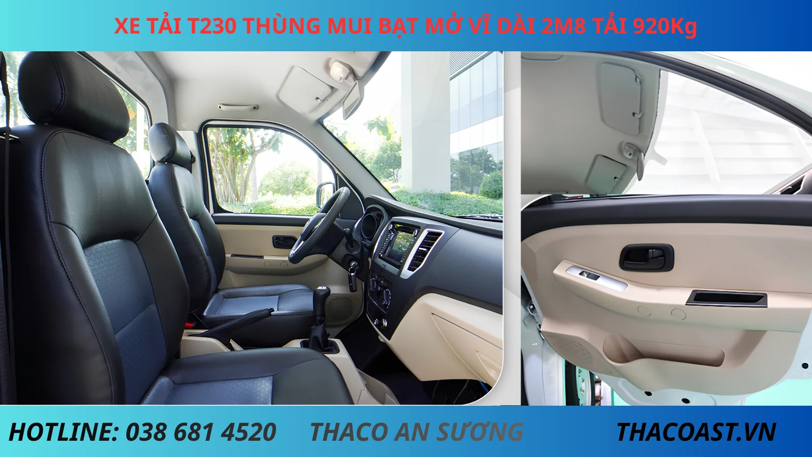 Nội thất TF230 thùng mui bạt mở vỉ