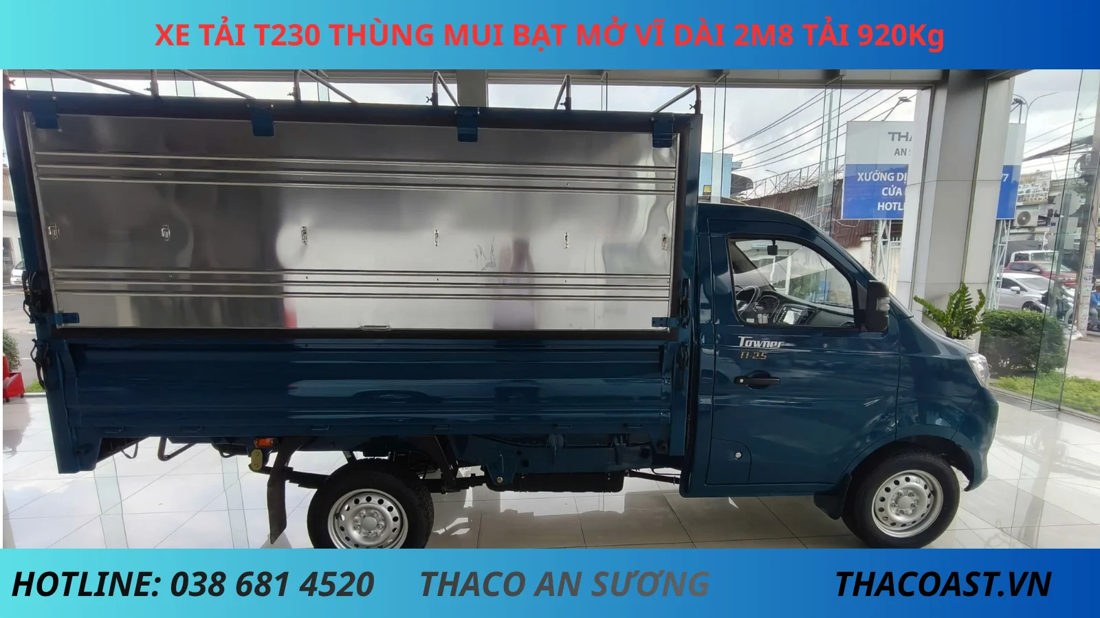 Thaco Frontier TF230 thùng mui bạt mở vỉ