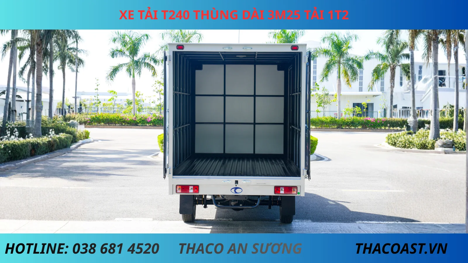 THÙNG XE Xe tải TF240 thùng kín dài 3m25 tải 1T2