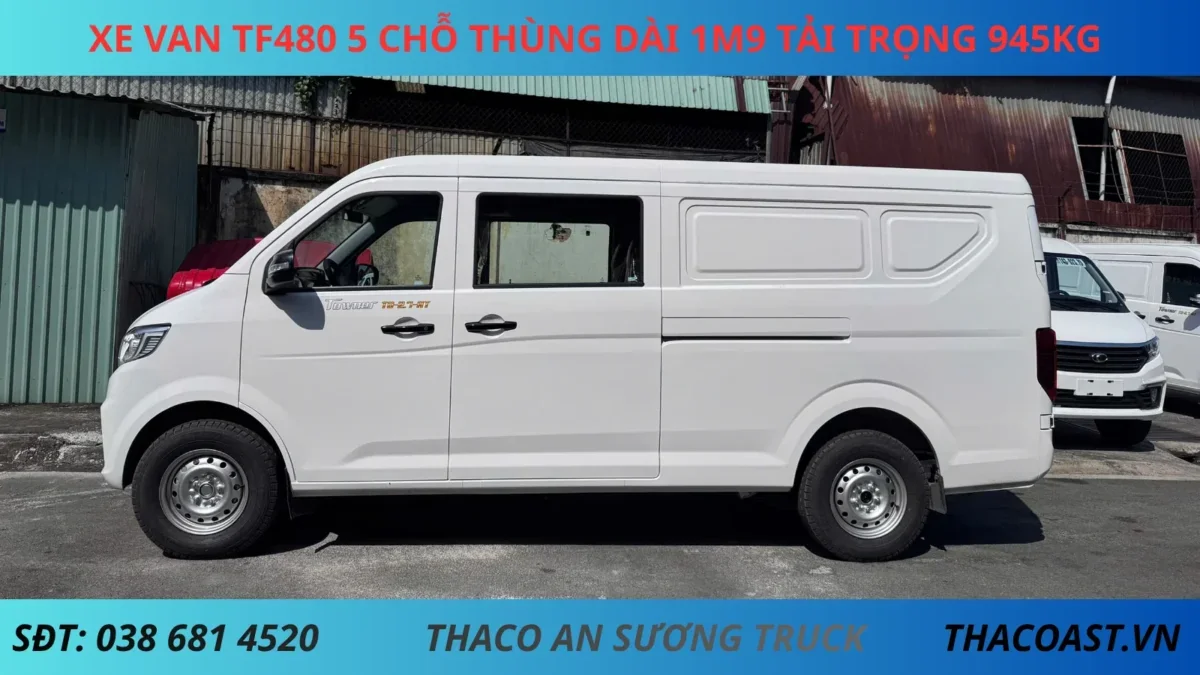 xe van 5 chỗ TF480 AT (2) XE VAN TF480 5 CHỖ SỐ TỰ ĐỘNG THÙNG DÀI 1M9 TẢI TRỌNG 945KG
