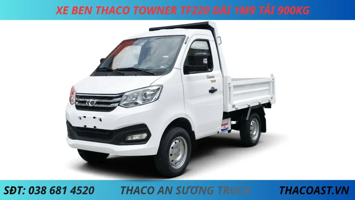 HÌNH NỀN XE BEN TF220 TẢI 900KG XE BEN 1 KHỐI TF220 THÙNG DÀI 1M95 TẢI 900KG