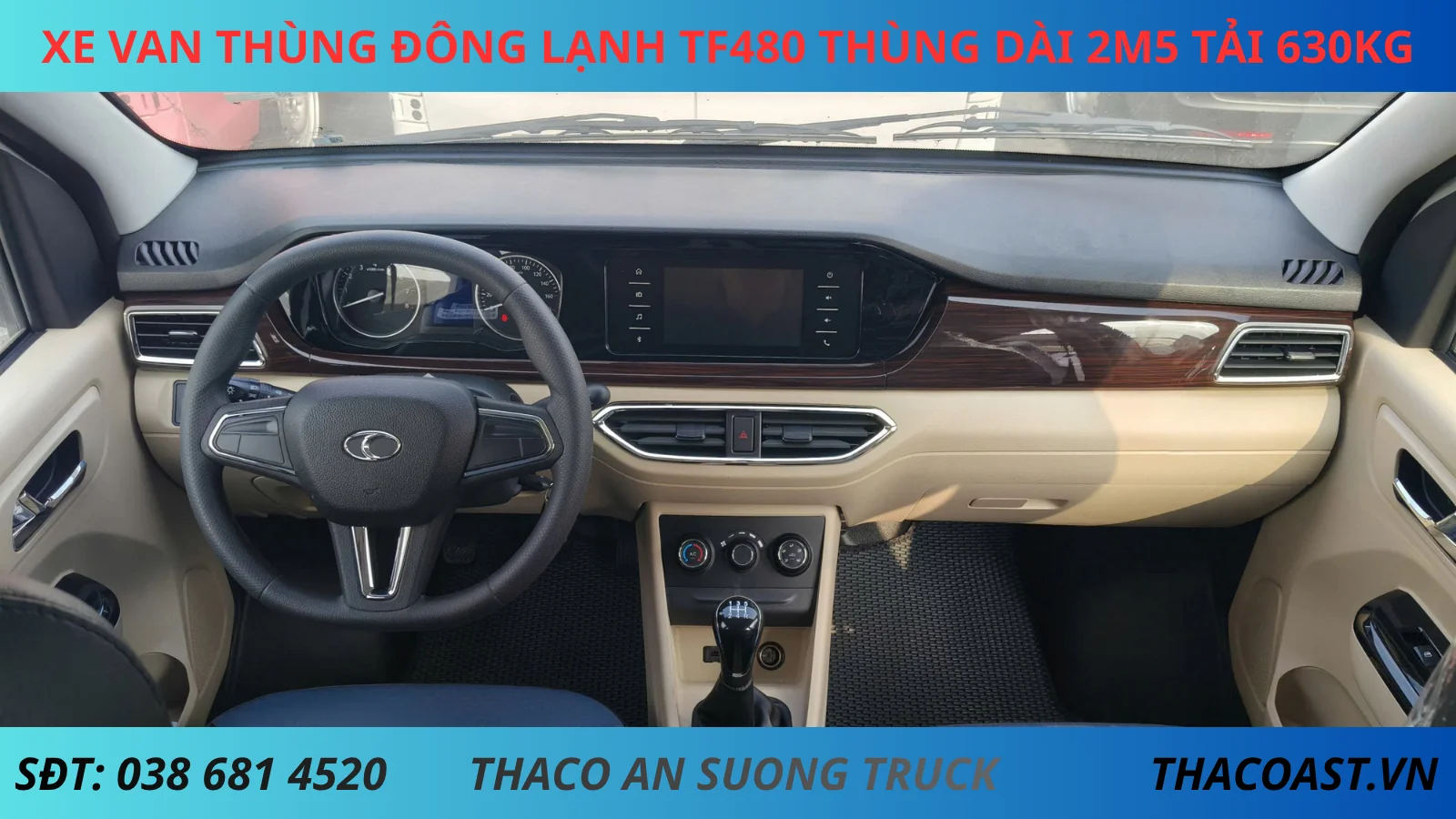 NỘI THẤT XE VAN THÙNG ĐÔNG LẠNH TF480 THÙNG DÀI 2M5 TẢI 660KG