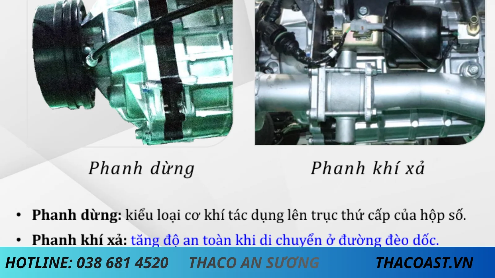 hệ thống phanh Thaco Linker T2-6.5 thùng mui bạt tải 3.5 tấn