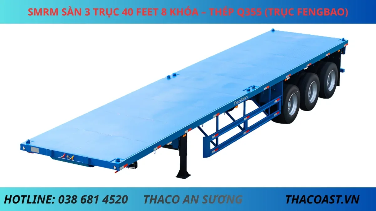 SMRM Sàn 3 Trục 40 Feet 8 khóa Lốp 12R22.5 – Thép Q355