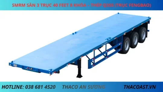SMRM SÀN 3 TRỤC 40 FEET 8 KHÓA – THÉP Q355 (TRỤC FENGBAO) SMRM Sàn 3 Trục 40 Feet 8 khóa Lốp 12R22.5 – Thép Q355