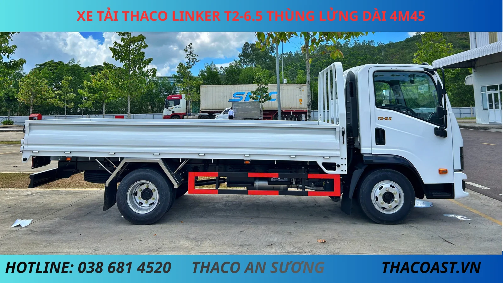 XE TẢI THACO LINKER T2-6.5 THÙNG LỬNG DÀI 4M45 TẢI 2 TẤN