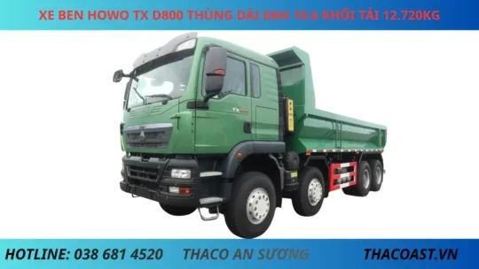 XE BEN HOWO TX D800 THÙNG DÀI 6M4 10.6 KHỐI TẢI 12.720KG XE BEN HOWO TX D800 THÙNG DÀI 6M4 10.6 KHỐI TẢI 12.720KG