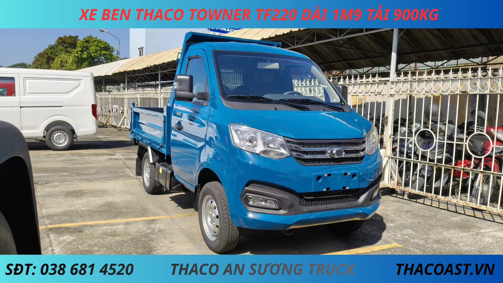 XE BEN 1 KHỐI TF220 THÙNG DÀI 1M95 TẢI 900KG