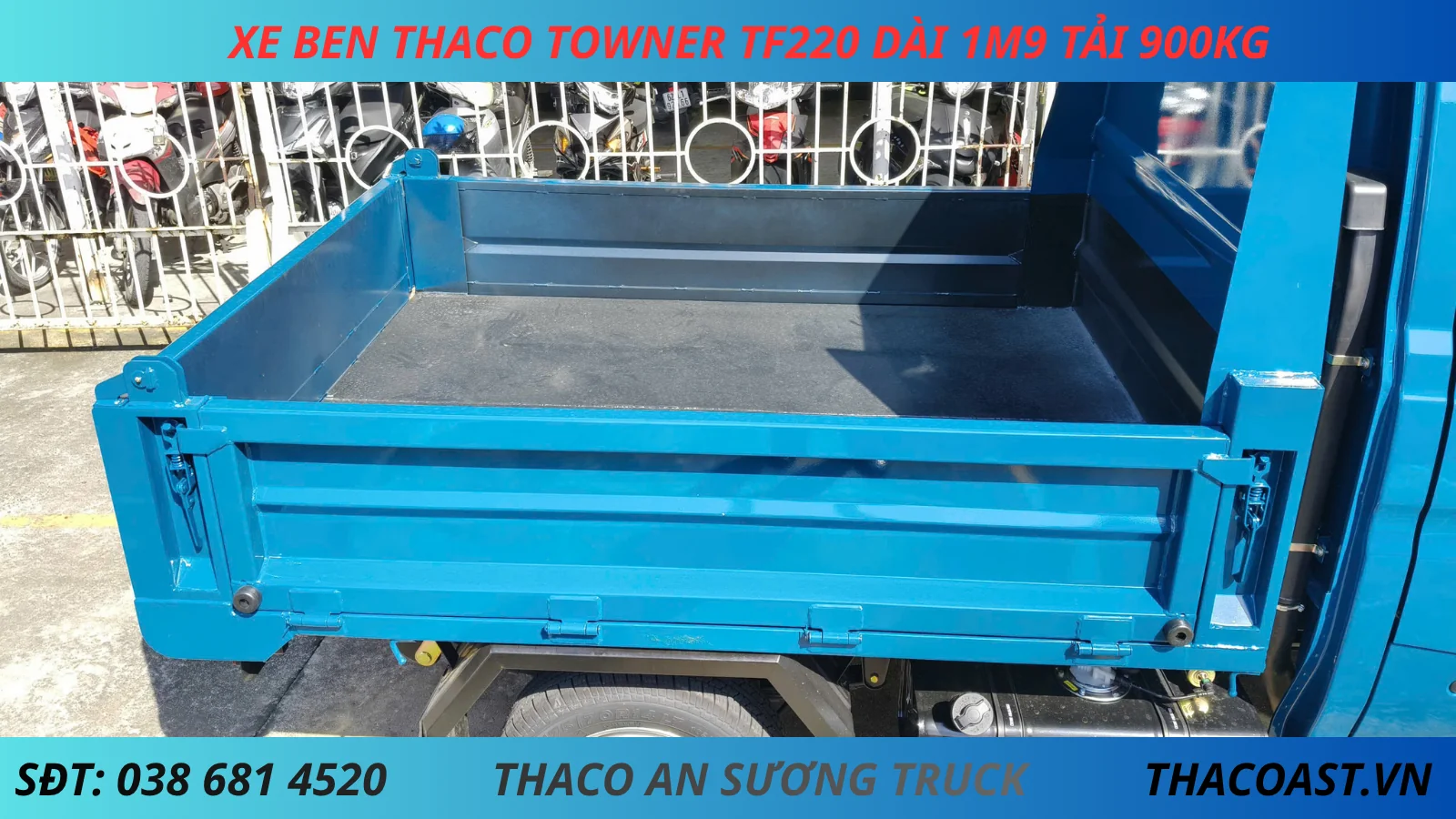 XE BEN 1 KHỐI TF220 THÙNG DÀI 1M95 TẢI 900KG