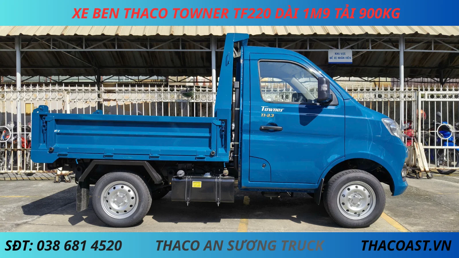 XE BEN 1 KHỐI TF220 THÙNG DÀI 1M95 TẢI 900KG