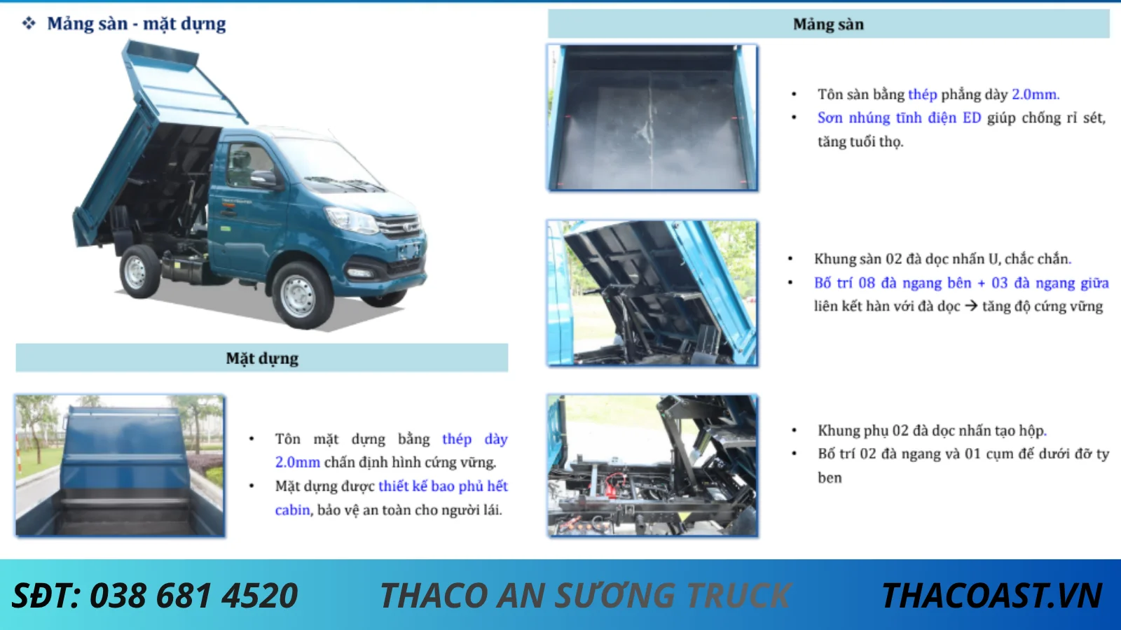 KẾT CẤU THÙNG BEN TF220