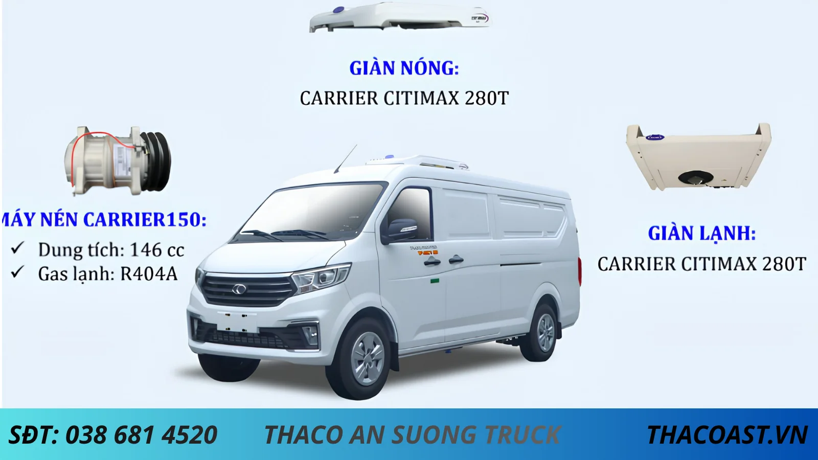 XE VAN THÙNG ĐÔNG LẠNH TF480 THÙNG DÀI 2M5 TẢI 660KG
