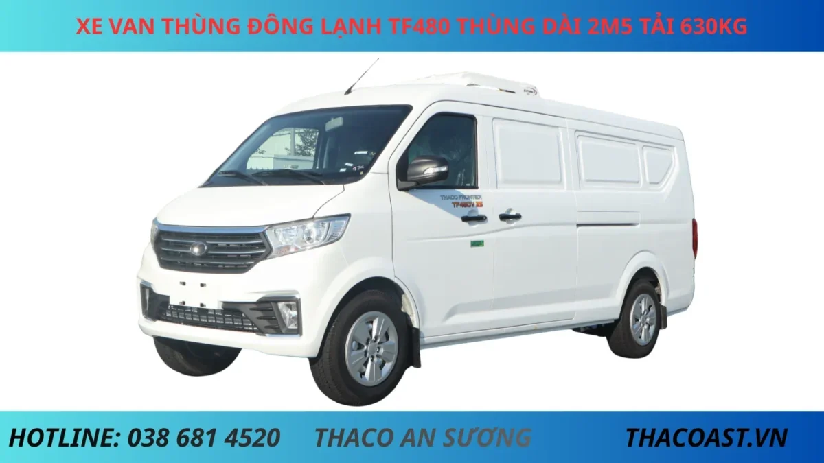XE VAN THÙNG ĐÔNG LẠNH TF480 THÙNG DÀI 2M5 TẢI 630KG
